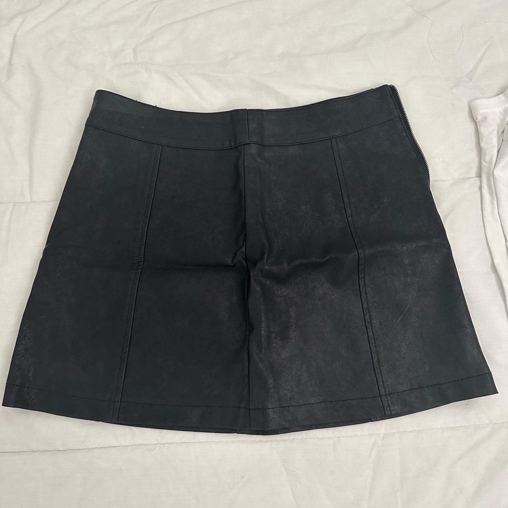 Blackberry faux leather mini skirt